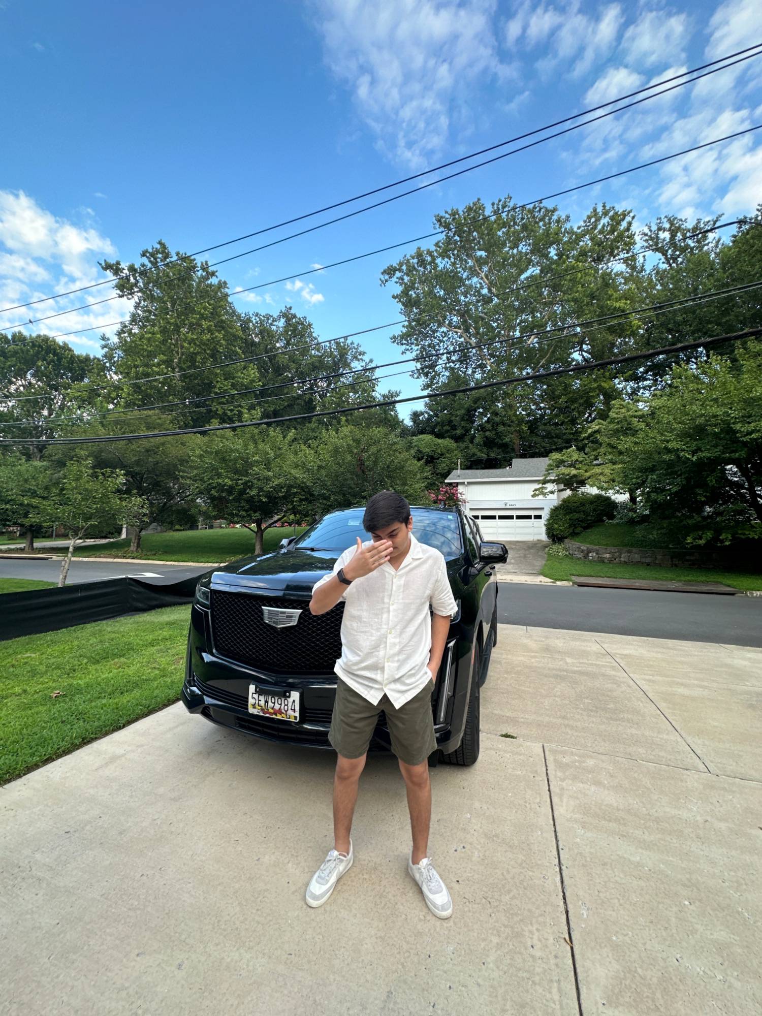 With the car