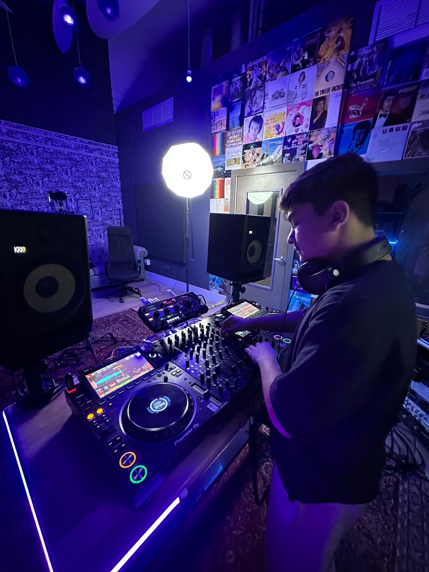 In the DJ studio